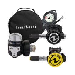 Aqua Lung Atemregler Komplettset Helix Compact Pro + Octopus / Automatentasche / Finimeter / Inflatorschlauch