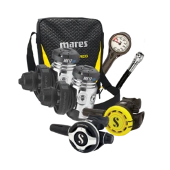 Atemregler Komplettset MK17 EVO / S600 / R105 + 1.Stufe MK17 EVO / Atemreglertasche / Finimeter / Inflatorschlauch