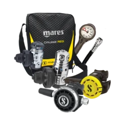 Atemregler Komplettset MK25 EVO / G260 / R105 + 1. Stufe MK17 EVO / Atemreglertasche / Finimeter / Inflatorschlauch