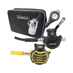 Atemregler Komplettset XTX50 Din + Oct. XTX40 Set / Automatentasche / Finimeter / Inflatorschlauch