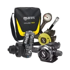 Atemreglerkomplettset MK25 EVO Black Tech DIN / A700 Carbon Black Tech / S270 / Atemreglertasche / Finimeter / Inflatorschlauch