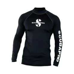 BLACK Rash Guard Langarm Herren UPF50