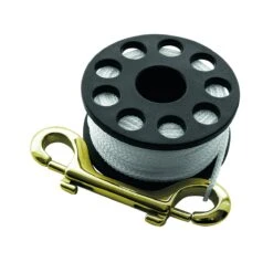 Mini Reel Small, 15m, Messing Karabiner